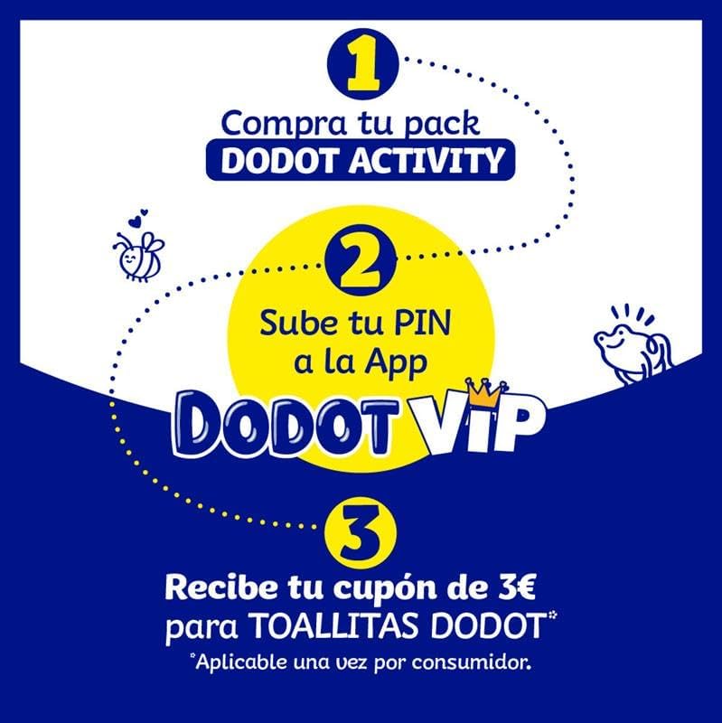Dodot Pañales Bebé Activity, Talla 3 (6-10 kg), 168 Pañales, Hasta 12h de Protección Antifugas y Ajuste
