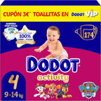 Dodot Pañales Bebé Activity Talla 4 (9-14 kg), 174 Pañales, Our Nº1 in Absorption and Comfort