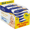 Dodot Toallitas Bebé Pure Aqua, 864 Toallitas (18 Paquetes x 48 Unidades)