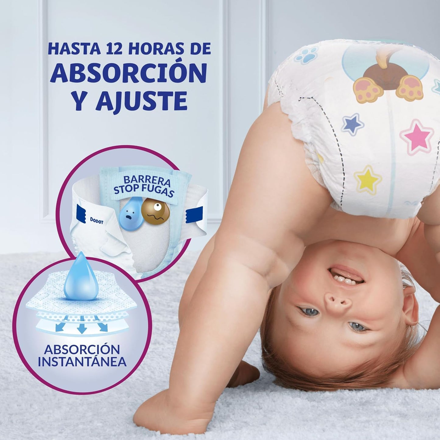 Dodot Pañales Bebé Activity, Talla 3 (6-10 kg), 168 Pañales, Hasta 12h de Protección Antifugas y Ajuste