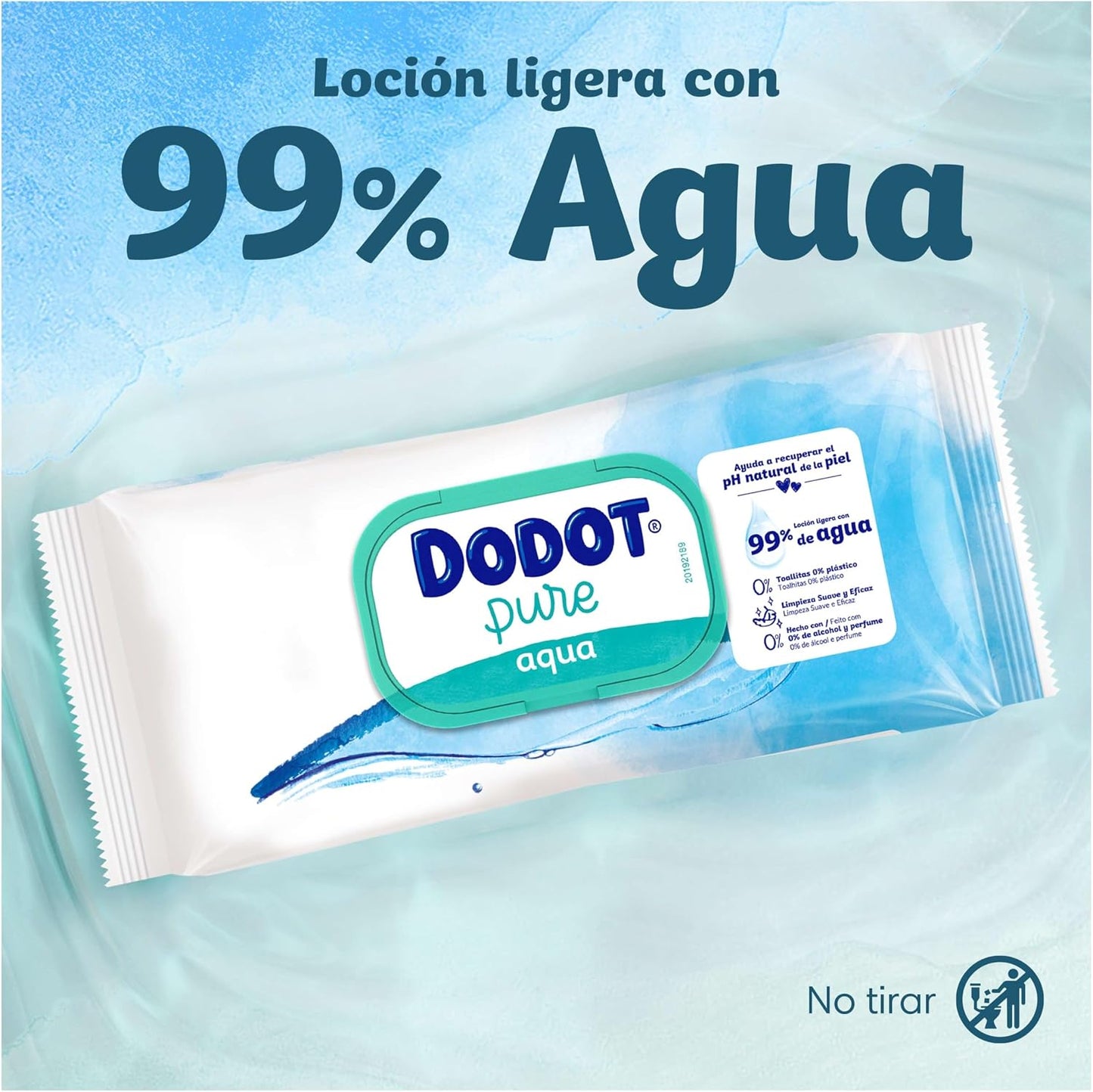 Dodot Toallitas Aqua Pure para Bebé, 1.296 Toallitas, Ayuda a restaurar el pH natural de la piel, 99% agua