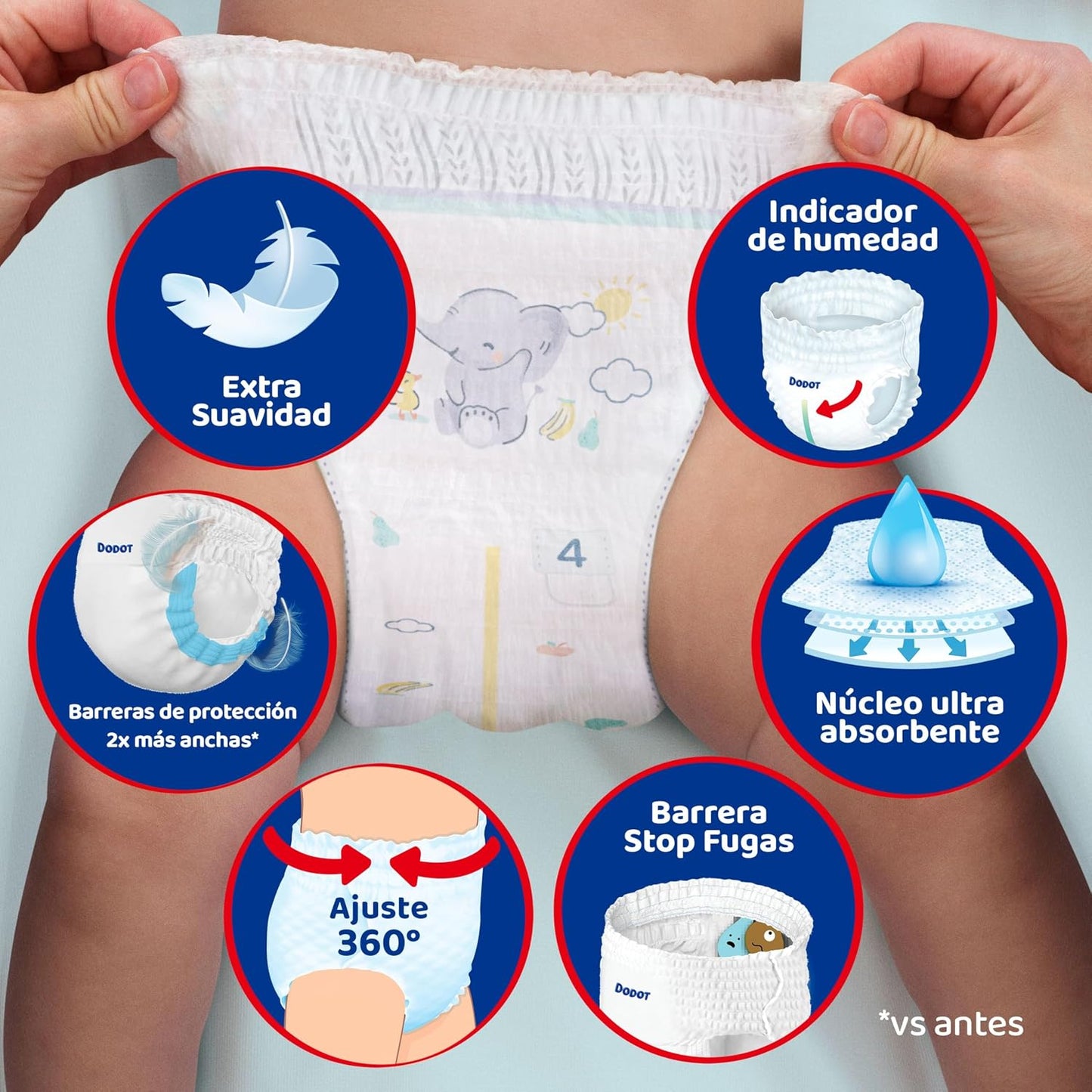 Dodot Activity Pants Pañal-Braguita Talla 4, 86 Pañales, 9kg-15kg, Con Ajuste 360 que ayuda a prevenir holguras y fugas y materiales extra suave
