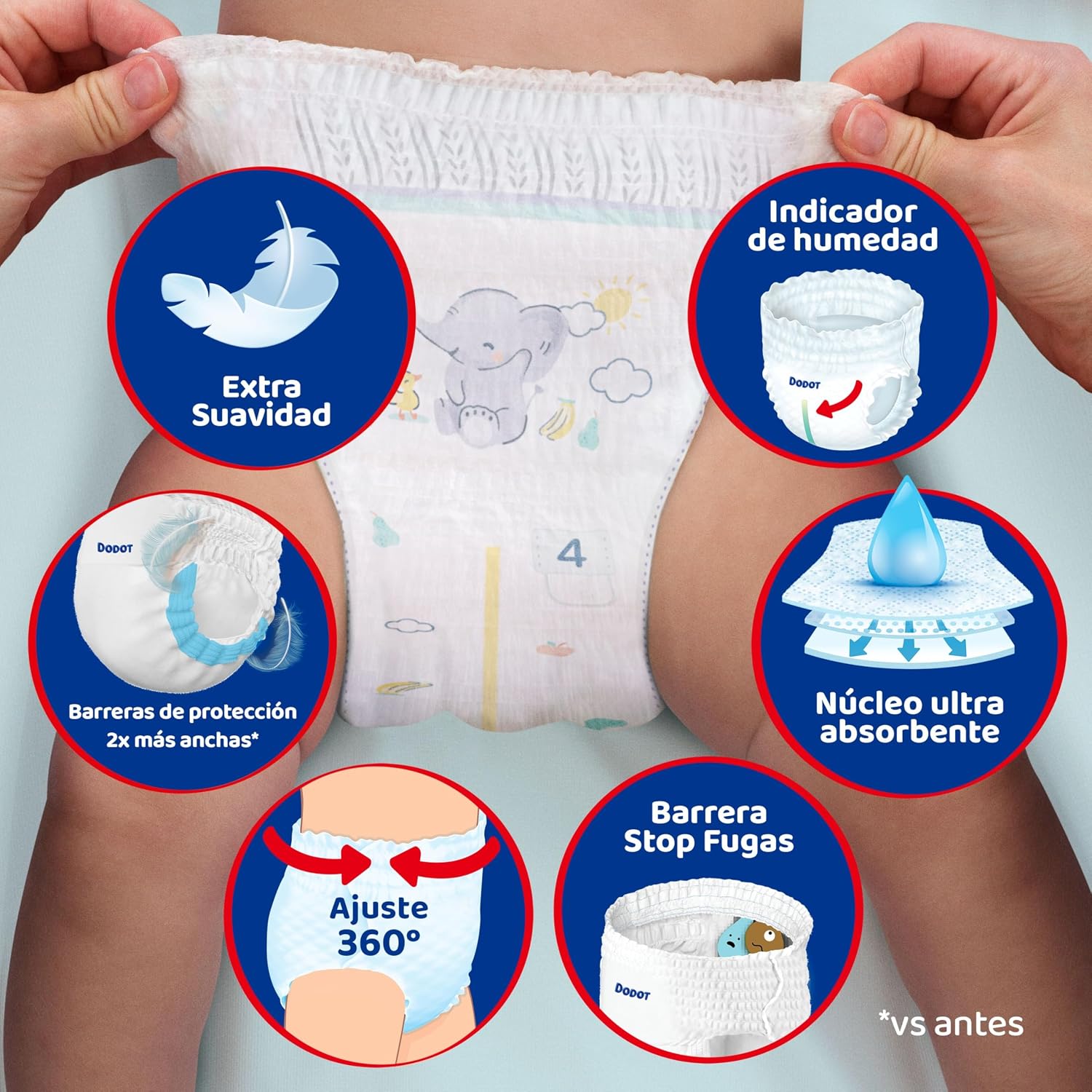 Dodot Activity Pants Pañal-Braguita Talla 4, 86 Pañales, 9kg-15kg, Con Ajuste 360 que ayuda a prevenir holguras y fugas y materiales extra suaves