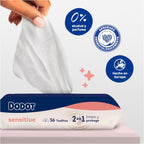 Dodot Toallitas Bebé Sensitive, 840 Toallitas (15 Paquetes x 56 Unidades) (El empaque puede variar)