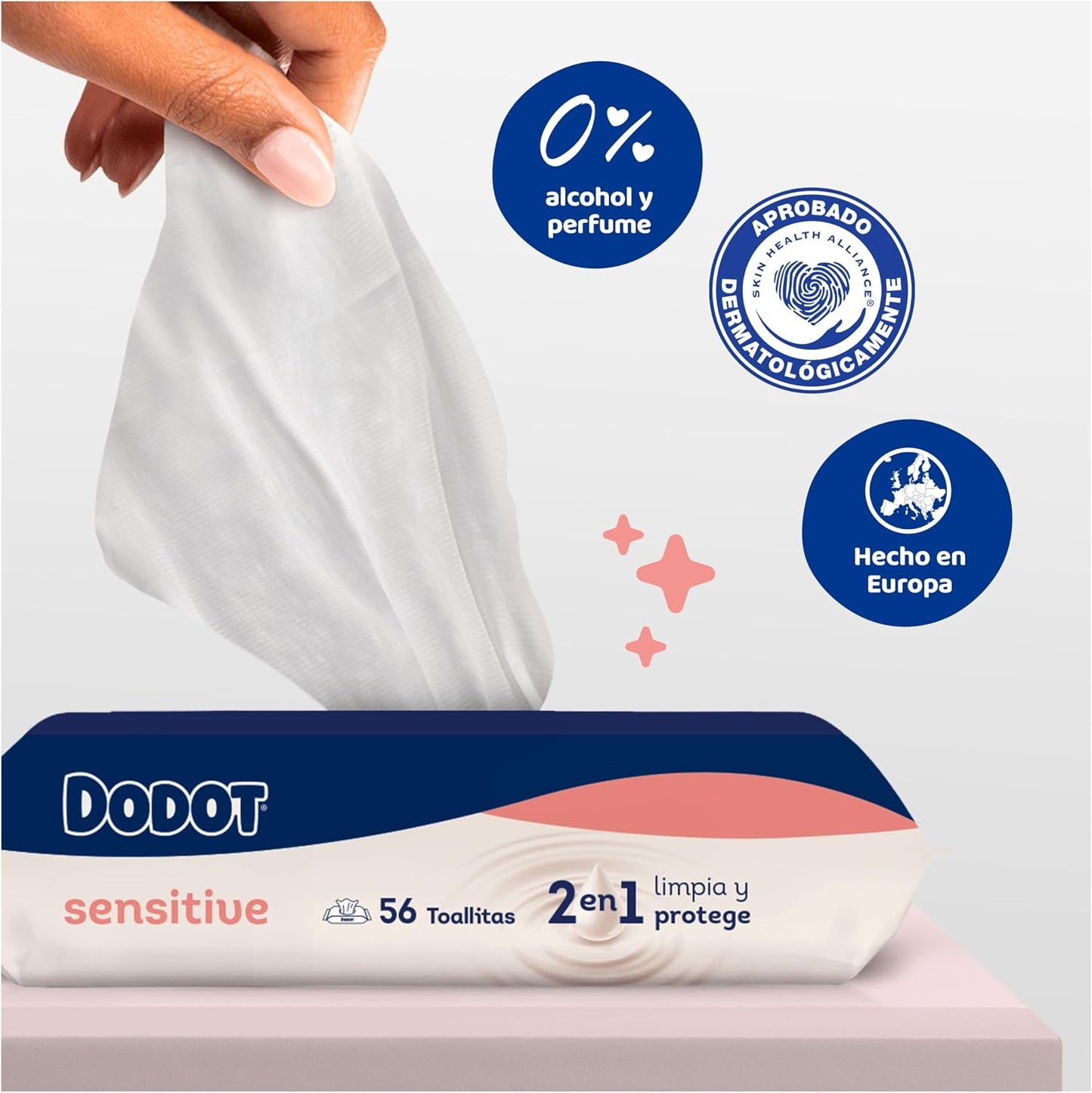 Dodot Toallitas Bebé Sensitive, 840 Toallitas (15 Packs x 56 uds) (El empaque puede variar)