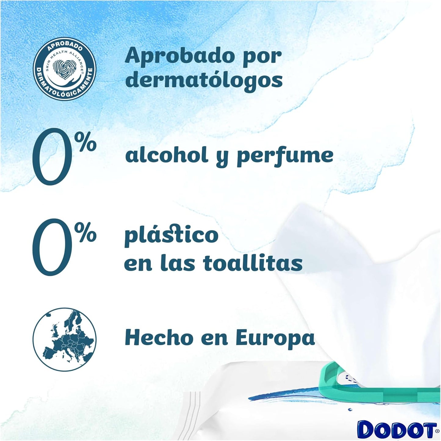 Dodot Toallitas Aqua Pure para Bebé, 1.296 Toallitas, Ayuda a restaurar el pH natural de la piel, 99% agua