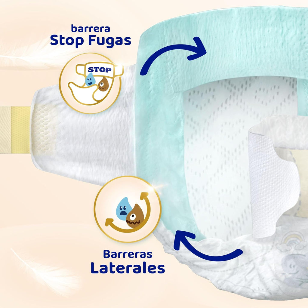 Dodot Pañales Bebé Sensitive, Size 4 (9-14 kg), 192 Diapers + 4 Free Pants
