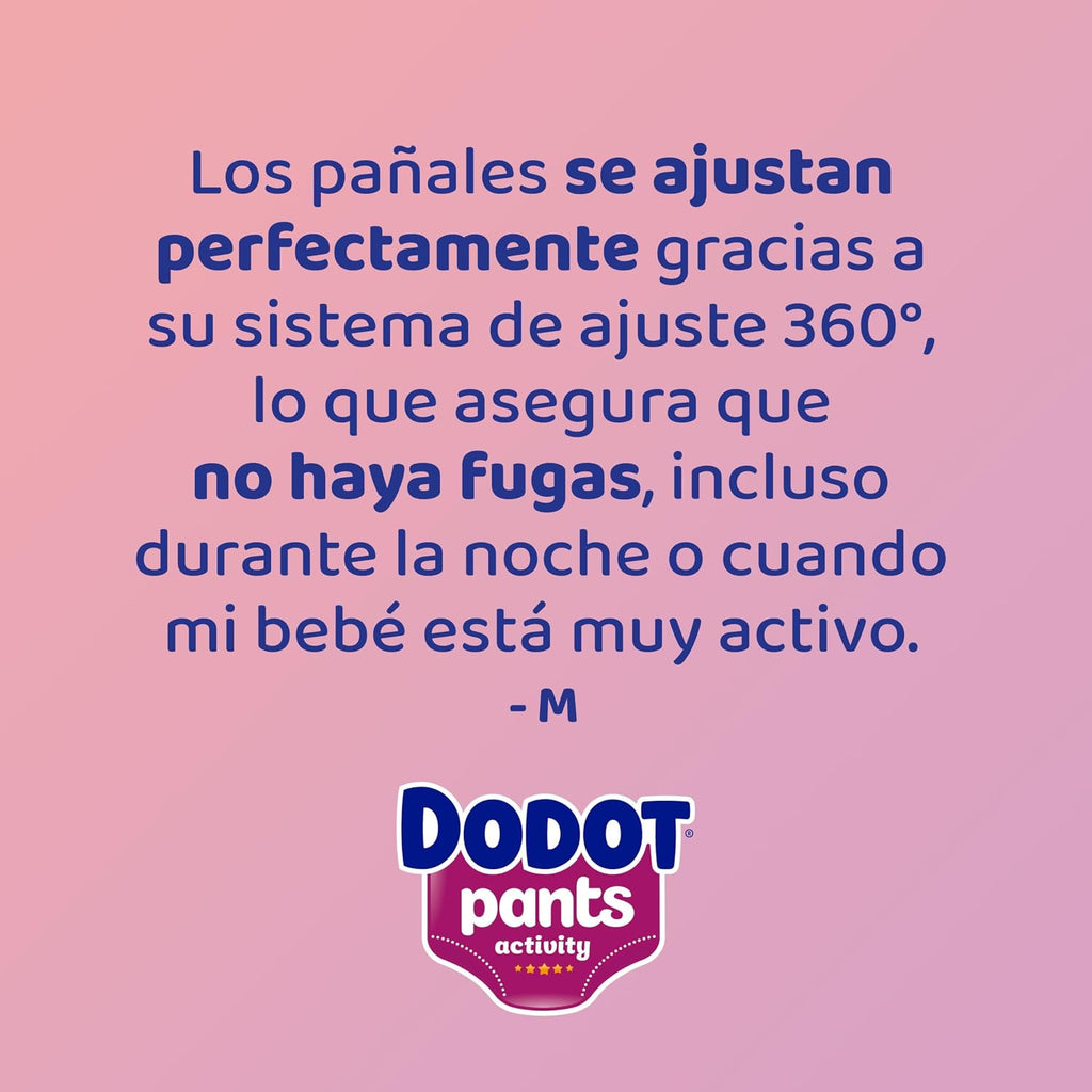 DODOT Activity Pants Pañal-Braguita Talla 7, 87 Pañales, 17kg+, Con Ajuste 360 que ayuda a prevenir holguras y fugas y materiales extrasuaves